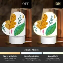Love Acrylic Night Light, A Colorful Leaf With A Pink Stem. -Pattern Night Light 2d0637b4528371613c6a5a7905a0201573746e99