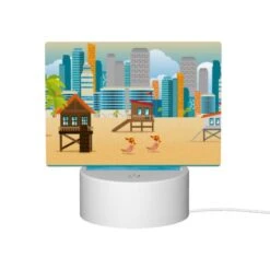 Rectangular Acrylic Night Light, A Beach Scene With A Few Colorful Umbrellas And A Few Palm Trees. 11 Rectangular Acrylic Night Light, A Beach Scene With A Few Colorful Umbrellas And A Few Palm Trees. -Pattern Night Light 2d89323268a0ff2f17ca3d5498ce6a847a6d85d1