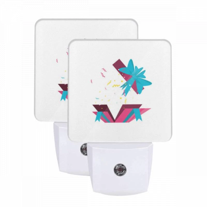 Night Light Set of 2, A colorful bow with a blue ribbon. Night Light Set Of 2, A Colorful Bow With A Blue Ribbon. -Pattern Night Light 2dc83a72657c9210682a4dcd2f21ac4a19da5ad6