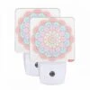 Night Light Set Of 2, A Colorful Flower Design With A Pink And Blue Color Scheme. 1 Night Light Set Of 2, A Colorful Flower Design With A Pink And Blue Color Scheme. -Pattern Night Light 2f3cfd7499da241a1f8b223c14372e02543cf360