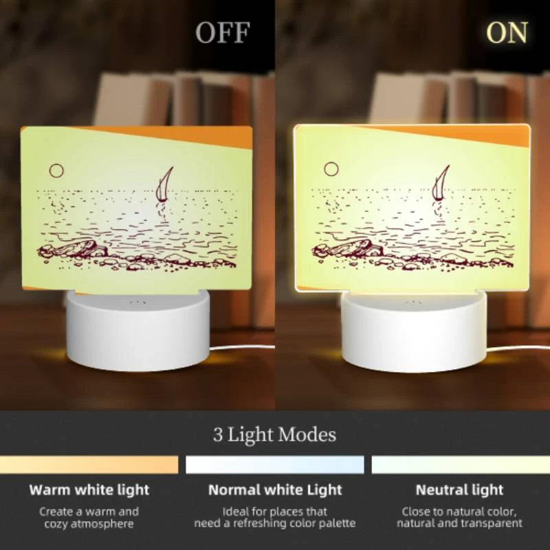 Rectangular Acrylic Night Light, A boat is sailing in the ocean Rectangular Acrylic Night Light, A Boat Is Sailing In The Ocean -Pattern Night Light 2f3eb64b4d9817d853b97df39d111473245caee2