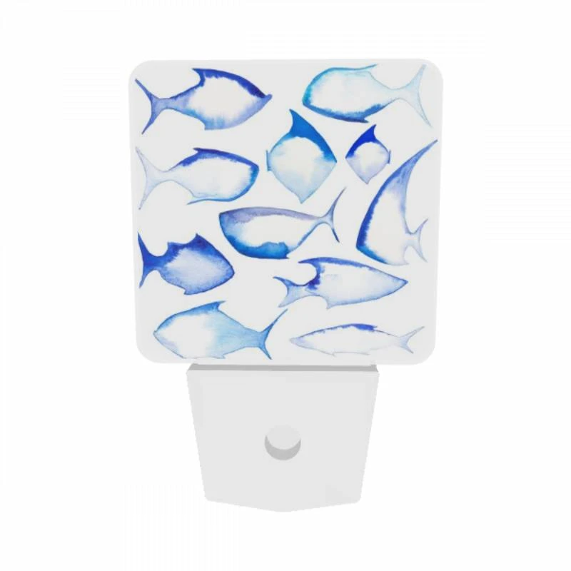 Night Light Set of 2, A collection of blue and white fish. Night Light Set Of 2, A Collection Of Blue And White Fish. -Pattern Night Light 30293d62b0d0c7a901e88a9e54cb1826caf2e877
