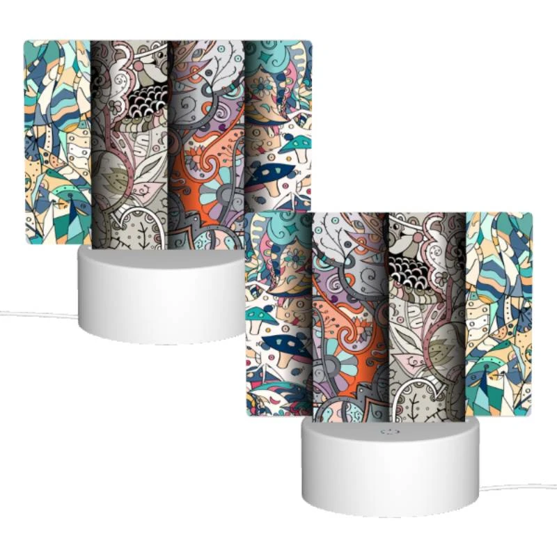 Rectangular Acrylic Night Light, Four different colored designs of leaves and flowers. Rectangular Acrylic Night Light, Four Different Colored Designs Of Leaves And Flowers. -Pattern Night Light 30b62d20a8acbbd6df4e315cba25664ebdce2fd7