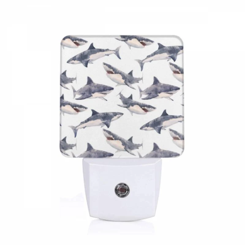 Night Light, A pattern of sharks in a blue and white color scheme. Night Light, A Pattern Of Sharks In A Blue And White Color Scheme. -Pattern Night Light 30f8d237a1a966ca969141a7d2826dc611db67c5