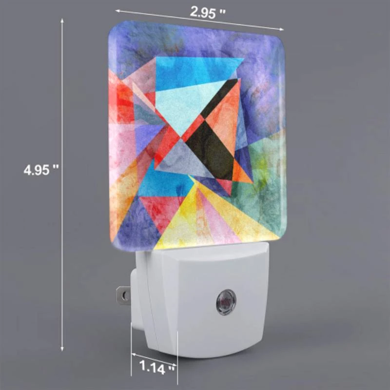 Night Light Set of 2, A colorful painting of a triangle with a person in the center. Night Light Set Of 2, A Colorful Painting Of A Triangle With A Person In The Center. -Pattern Night Light 32280186bdfcf9df9e796b035ef4e23bf1993eb6