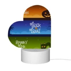 Love Acrylic Night Light, A Colorful Halloween Banner With The Words "Happy Halloween" And "Trick Or Treat" Written On It. -Pattern Night Light 329fee585264dee33e9bef64735831129d622f27