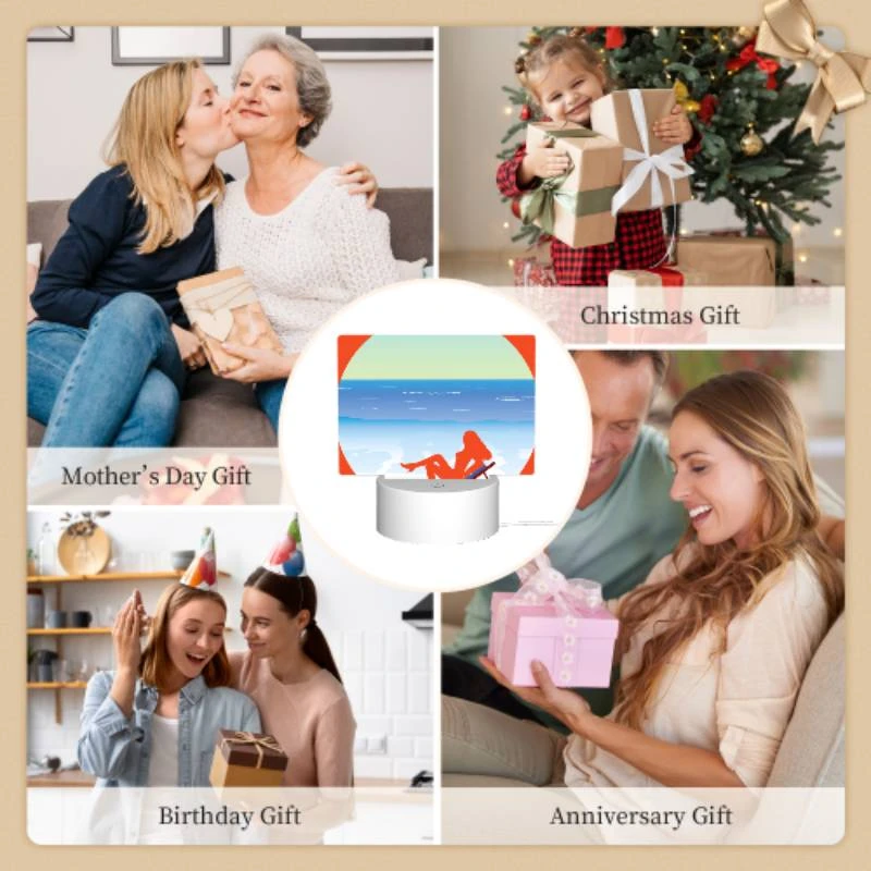 Rectangular Acrylic Night Light, A woman is laying on a beach chair Rectangular Acrylic Night Light, A Woman Is Laying On A Beach Chair -Pattern Night Light 3344b6cf3e86ba60c5fa70642530678ceb67a239