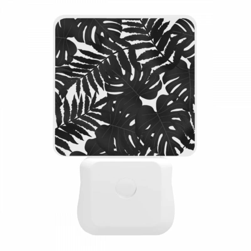 Night Light, A close up of a leafy plant with a black and white background. Night Light, A Close Up Of A Leafy Plant With A Black And White Background. -Pattern Night Light 33889f72404e91fb3fe49b9838cc3f9f2ce837c6