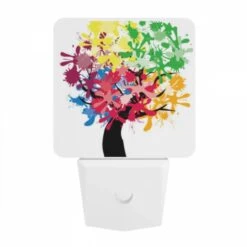 Night Light, A Tree With Many Colors Of Paint On It. 9 Night Light, A Tree With Many Colors Of Paint On It. -Pattern Night Light 33aa88aef80e59397ac75a43f2f26f9dbc08f1b8