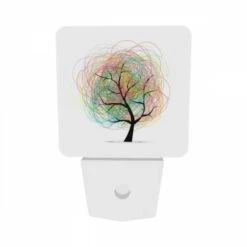 Night Light Set Of 2, A Tree With Many Branches And A Few Leaves. 8 Night Light Set Of 2, A Tree With Many Branches And A Few Leaves. -Pattern Night Light 33d42c6ed8132e8fd324d9378095e5be1316983c