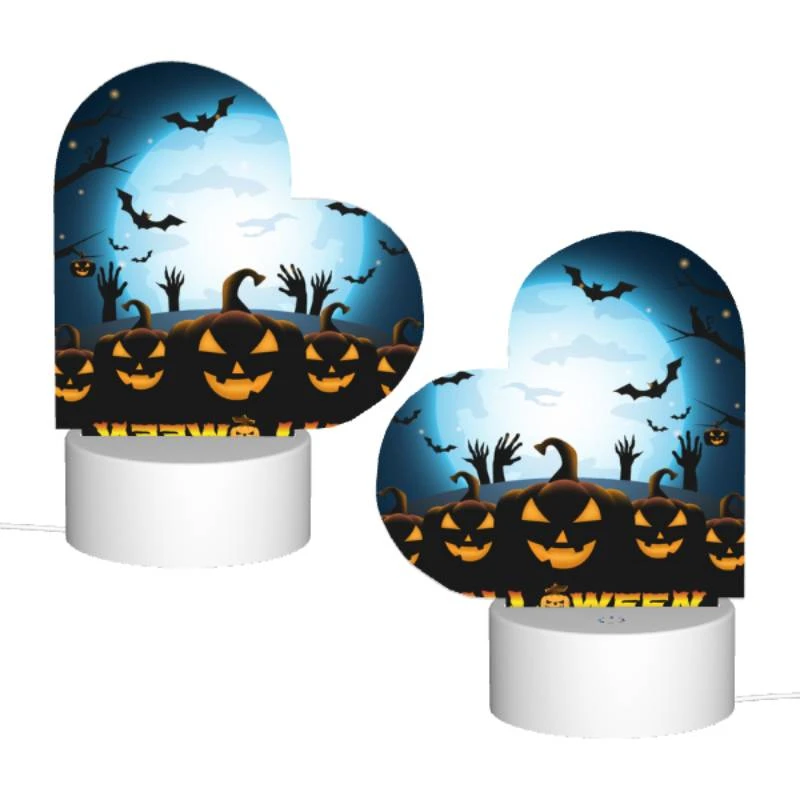 Love Acrylic Night Light, A group of pumpkins with faces on them are shown in front of a full moon. Love Acrylic Night Light, A Group Of Pumpkins With Faces On Them Are Shown In Front Of A Full Moon. -Pattern Night Light 344121041d54936ee2d6896123997a3b8406ff0b