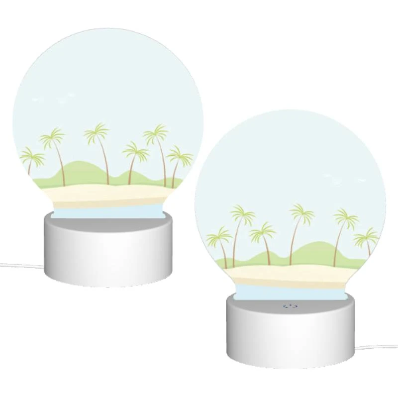 Round Acrylic Night Light, A beautiful beach scene with palm trees and a sunny sky. Round Acrylic Night Light, A Beautiful Beach Scene With Palm Trees And A Sunny Sky. -Pattern Night Light 34435467930350c4dce3695e5427f84498c54743