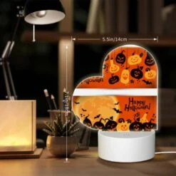 Love Acrylic Night Light, A Halloween Card With A Spider Web And Pumpkins. 7 Love Acrylic Night Light, A Halloween Card With A Spider Web And Pumpkins. -Pattern Night Light 34ff9f16584f96831938191de05f73722a91758f