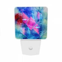 Night Light Set Of 2, A Blue And Pink Geometric Design. 8 Night Light Set Of 2, A Blue And Pink Geometric Design. -Pattern Night Light 359aa6dd3570c135e21f50be2604a0a40334d697