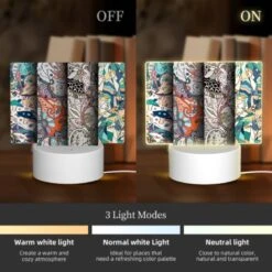 Rectangular Acrylic Night Light, Four Different Colored Designs Of Leaves And Flowers. 4 Rectangular Acrylic Night Light, Four Different Colored Designs Of Leaves And Flowers. -Pattern Night Light 35da7678582ec4bb11211c8e720b04264acc67cc