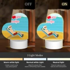 Love Acrylic Night Light, A Man Is Sitting On A Beach Chair With A Drink In His Hand. -Pattern Night Light 3651688cc68a035a5caec26be7e5936ecc1c18e8