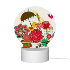 Round Acrylic Night Light, A Colorful Umbrella Is Surrounded By Various Flowers And Birds. 11 Round Acrylic Night Light, A Colorful Umbrella Is Surrounded By Various Flowers And Birds. -Pattern Night Light 36b3ded9909c3ca65f4e7055c17b0d39aa75b7eb