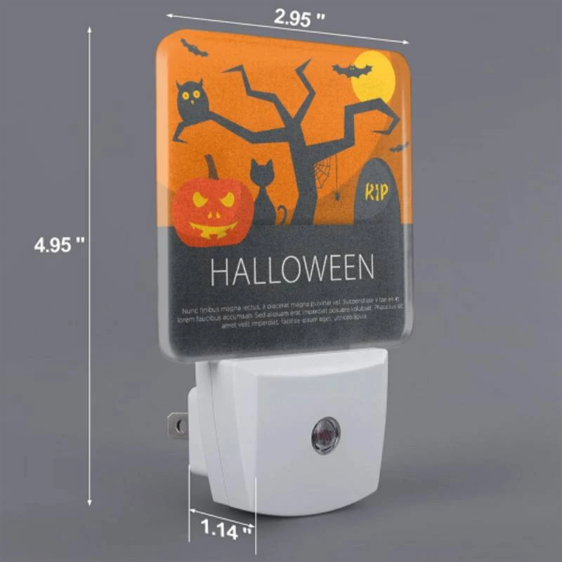 Night Light Set of 2, A Halloween poster with a tree Night Light Set Of 2, A Halloween Poster With A Tree -Pattern Night Light 375afcf087e7abb8dbef579a39a0b94286ce37cb