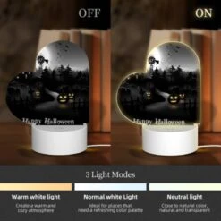 Love Acrylic Night Light, A Black And White Image Of A Halloween Scene With A Moon -Pattern Night Light 375c420aa57dbe9487c050eec38b9d5b270b9c13