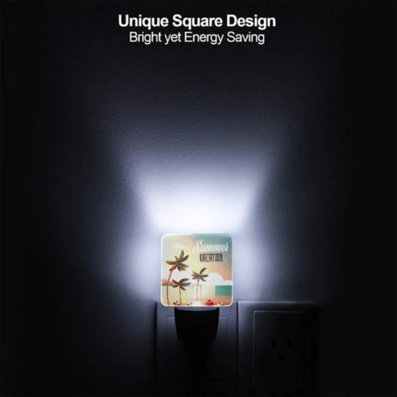 Night Light, A colorful beach scene with palm trees and a sunny sky. Night Light, A Colorful Beach Scene With Palm Trees And A Sunny Sky. -Pattern Night Light 37c5faf5cedcfacb903d9cc26476409c8283b70e