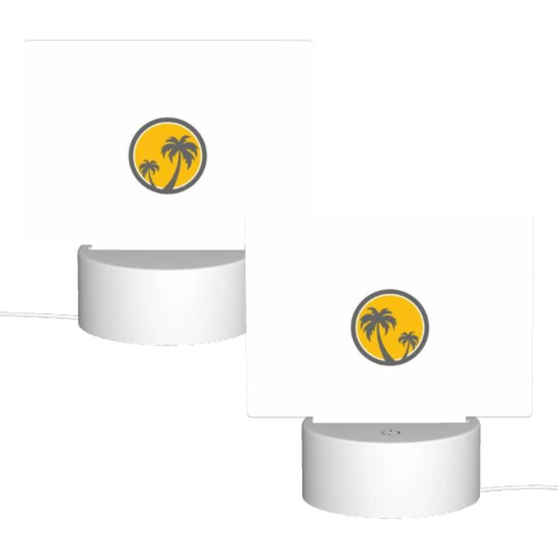 Rectangular Acrylic Night Light, A yellow and gray logo of a palm tree. Rectangular Acrylic Night Light, A Yellow And Gray Logo Of A Palm Tree. -Pattern Night Light 37d54f8e5195691151c2d6f8ff7f27fc5d733d5f