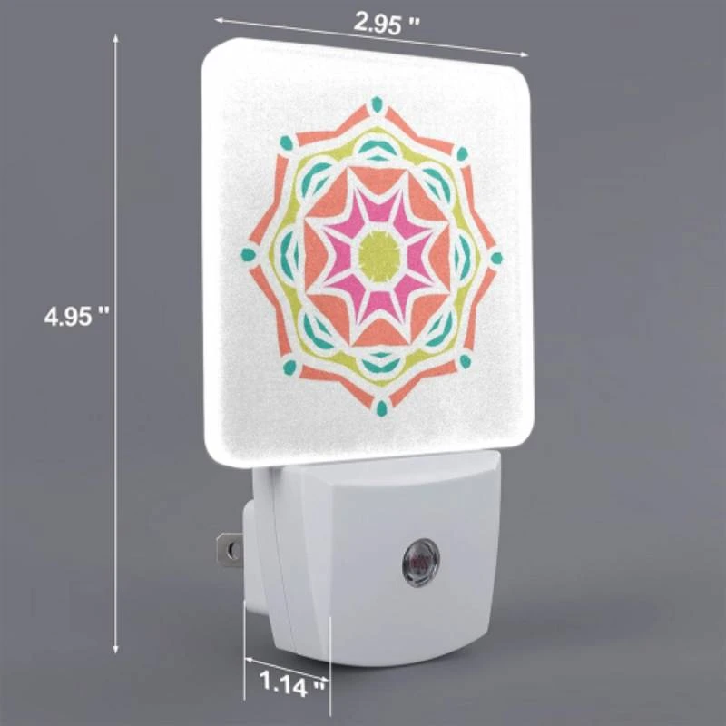 Night Light, A colorful flower design with a yellow center. Night Light, A Colorful Flower Design With A Yellow Center. -Pattern Night Light 38bab70c109ae9eec613a929f7feac82a868d2a1