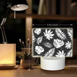 Rectangular Acrylic Night Light, A Pattern Of Leaves On A Black Background. 7 Rectangular Acrylic Night Light, A Pattern Of Leaves On A Black Background. -Pattern Night Light 390fc6e2b88be98a03aa4f5d97bc4a8858e81c9f