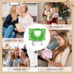 Rectangular Acrylic Night Light, A Green And White Picture Of A Palm Tree. 9 Rectangular Acrylic Night Light, A Green And White Picture Of A Palm Tree. -Pattern Night Light 39640629a3ddd127f56522fe850c9ae6e05c0bc4