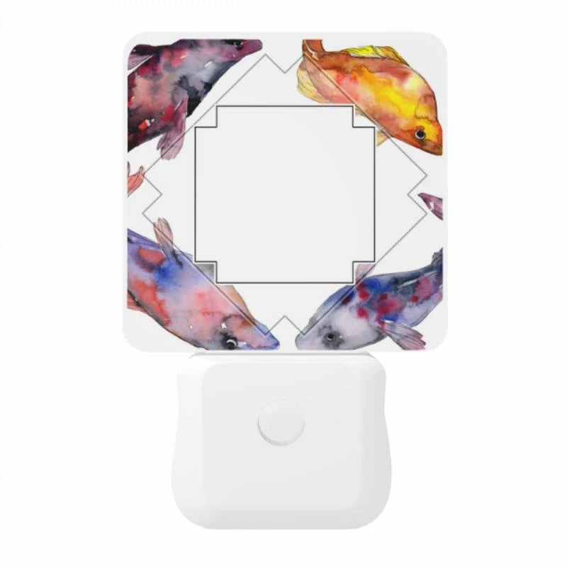 Night Light, A group of fish are swimming around a circle. Night Light, A Group Of Fish Are Swimming Around A Circle. -Pattern Night Light 39ebf9155c5573fc5d8aeb6c407c6eadc39c4c3a