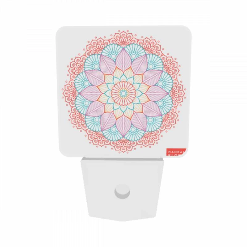 Night Light Set of 2, A colorful flower design with a pink and blue color scheme. Night Light Set Of 2, A Colorful Flower Design With A Pink And Blue Color Scheme. -Pattern Night Light 3a1adab447aeef363939326aa7d5f5e0d6181095