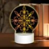 Round Acrylic Night Light, A Colorful Flower Design With Yellow