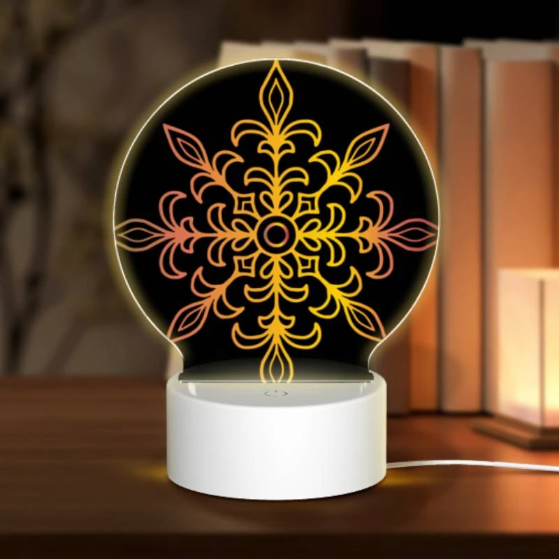 Round Acrylic Night Light, A colorful flower design with yellow Round Acrylic Night Light, A Colorful Flower Design With Yellow -Pattern Night Light 3a731c90038a1b6dcf4f3964f1170f1b48e91f09