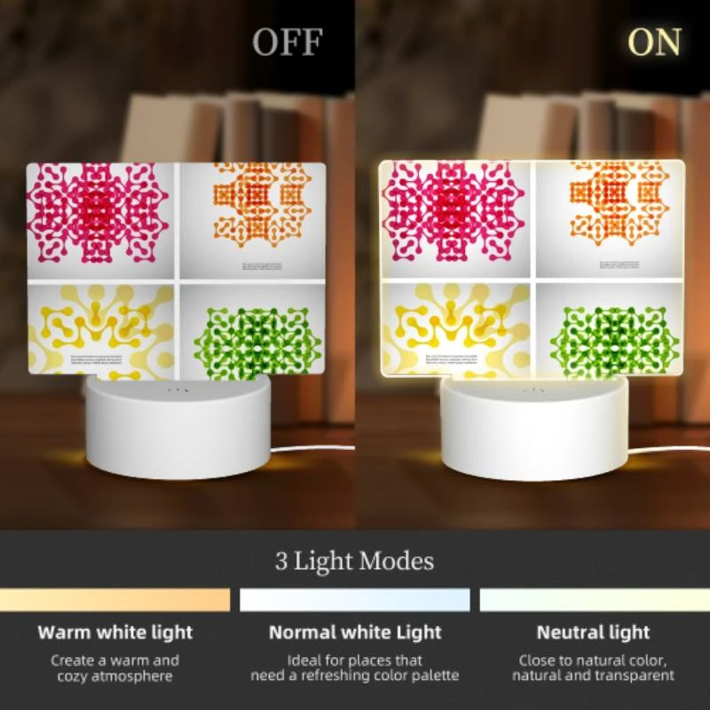 Rectangular Acrylic Night Light, Four different colored geometric patterns. Rectangular Acrylic Night Light, Four Different Colored Geometric Patterns. -Pattern Night Light 3ab67cb540dceef78ea008e9a0d2cc9a947d28f3
