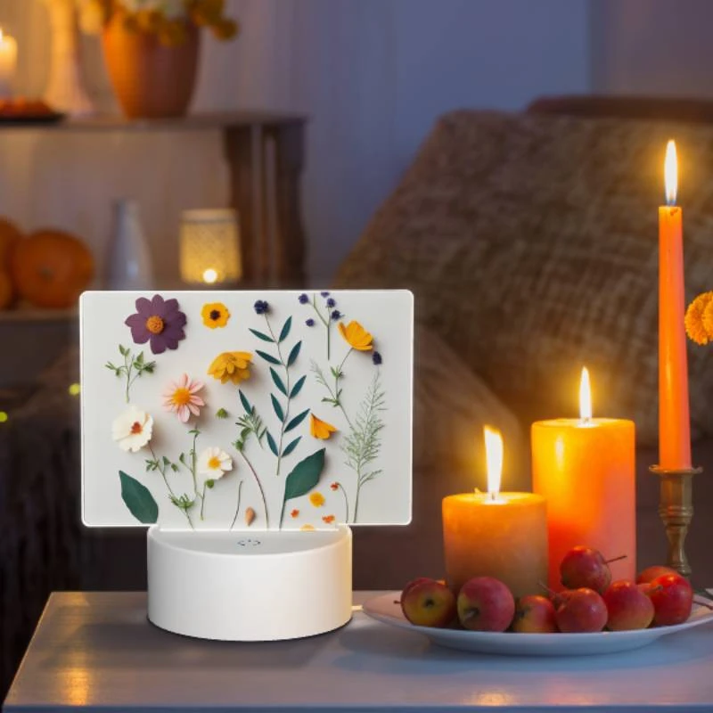 Rectangular Acrylic Night Light, A collection of different flowers and leaves. Rectangular Acrylic Night Light, A Collection Of Different Flowers And Leaves. -Pattern Night Light 3b4f0e0dfc9f71c92961f52e2972f43da0598f97