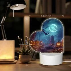 Love Acrylic Night Light, A Night Scene With A Full Moon And A Bunch Of Pumpkins. -Pattern Night Light 3b60c10d646effb3c3df00266d6ce77c23d12c3c