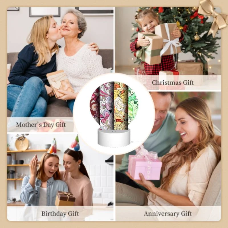 Round Acrylic Night Light, Three colorful designs are displayed on a wall. Round Acrylic Night Light, Three Colorful Designs Are Displayed On A Wall. -Pattern Night Light 3bc2a39c85ee29f49ec86bf7c3b8e018582ec56d