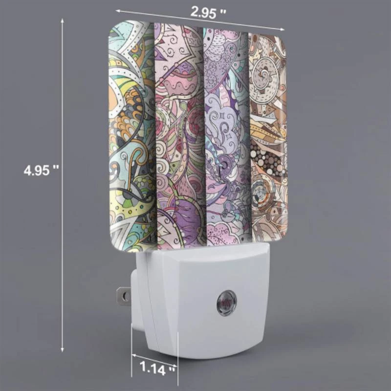 Night Light Set of 2, Four different colored paintings of swirls and designs. Night Light Set Of 2, Four Different Colored Paintings Of Swirls And Designs. -Pattern Night Light 3c5c3bf9069776b95cbccf1fab7e9a20dc597cb2