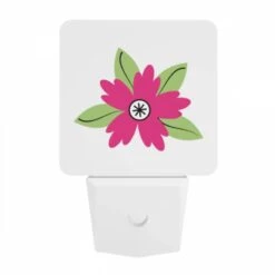 Night Light, A Pink Flower With Green Leaves. 9 Night Light, A Pink Flower With Green Leaves. -Pattern Night Light 3ce5b4eb481dabf2670240d94885bbdad0562d11