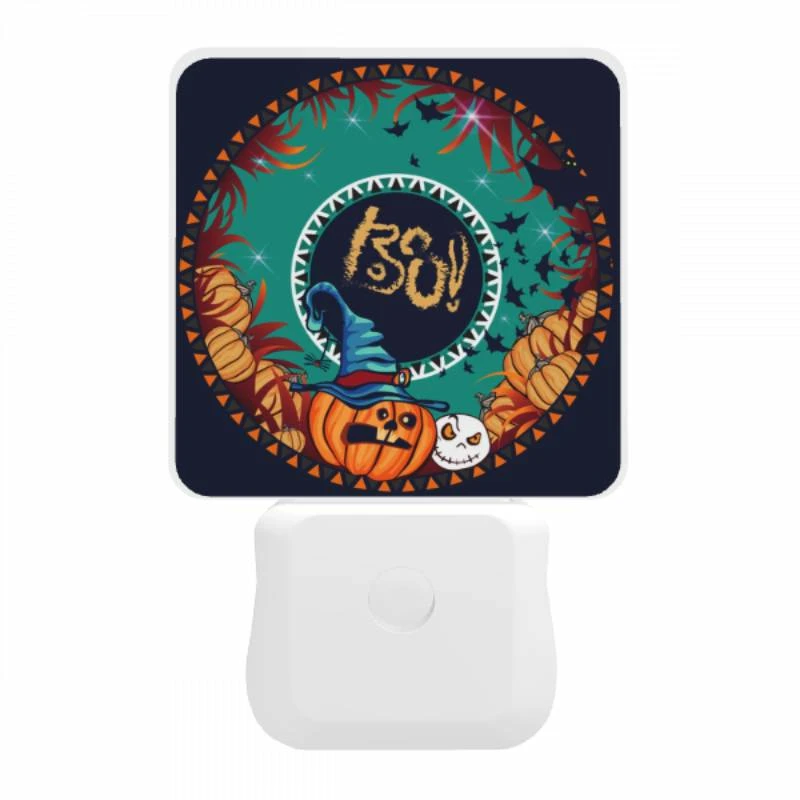 Night Light, A round design with a pumpkin and a wizard's hat on it. Night Light, A Round Design With A Pumpkin And A Wizard's Hat On It. -Pattern Night Light 3f7db9c8ec934af804c9f57a174cfc9a608d4469