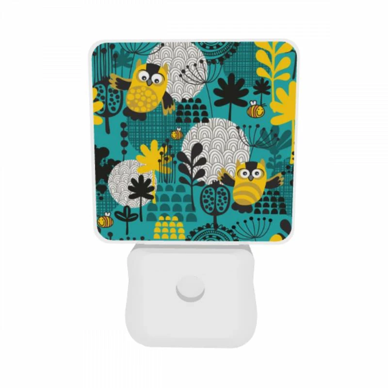 Night Light Set of 2, A colorful cartoon of a forest with various animals Night Light Set Of 2, A Colorful Cartoon Of A Forest With Various Animals -Pattern Night Light 4002020369809558e236adf0c4ad62157d559551