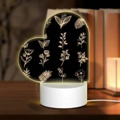 Love Acrylic Night Light, A Collection Of Different Types Of Plants.