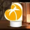 Love Acrylic Night Light, A Yellow Circle With A Palm Tree In It. -Pattern Night Light 40556db88f85f43befb64c45a23732e0b6ead683