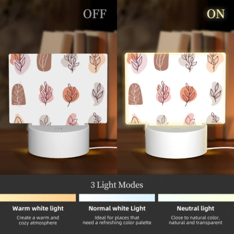 Rectangular Acrylic Night Light, A collection of leaves in different colors. Rectangular Acrylic Night Light, A Collection Of Leaves In Different Colors. -Pattern Night Light 4060d59a10b11eb789bc2990a6567fff0c54c80e