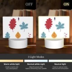 Rectangular Acrylic Night Light, Six Different Colored Leaves Are Shown In A Row. 4 Rectangular Acrylic Night Light, Six Different Colored Leaves Are Shown In A Row. -Pattern Night Light 40bedeaf82ac0a24679a93a3560dd1f902475e86