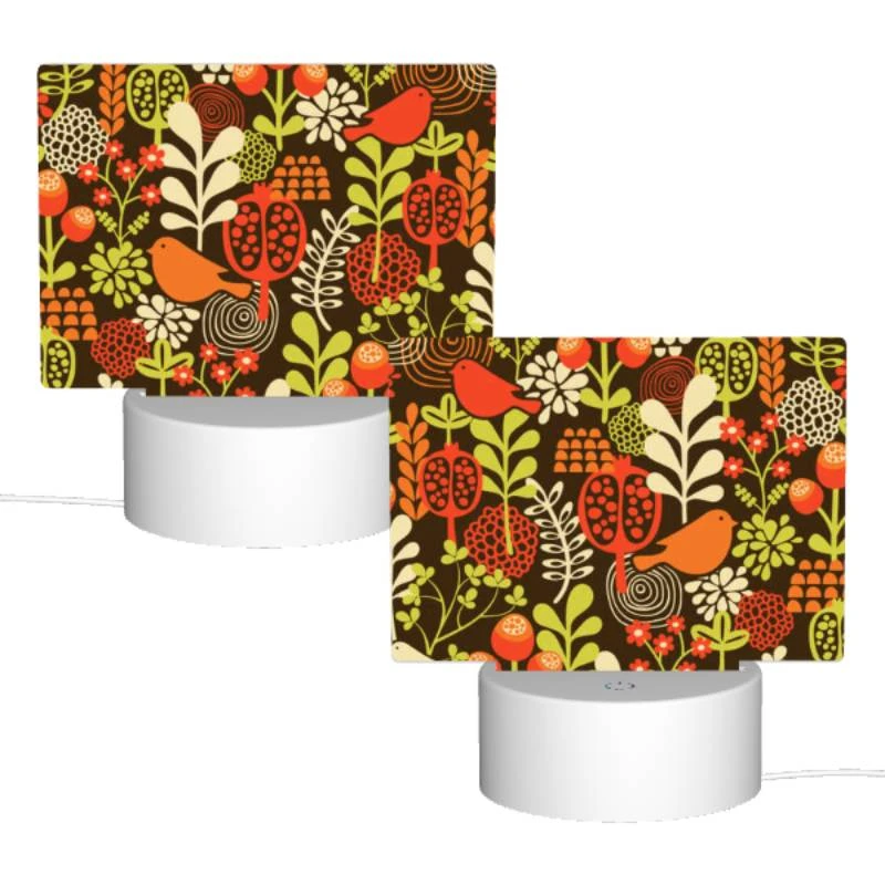 Rectangular Acrylic Night Light, A colorful floral pattern with birds and berries. Rectangular Acrylic Night Light, A Colorful Floral Pattern With Birds And Berries. -Pattern Night Light 40df976fa4c1ed1c3977f5acc57a5b93e9d628c7