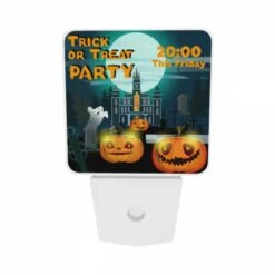 Night Light Set Of 2, A Poster Advertising A Halloween Party. 8 Night Light Set Of 2, A Poster Advertising A Halloween Party. -Pattern Night Light 412ef3b711f793a436cf18c524bc839f31188964