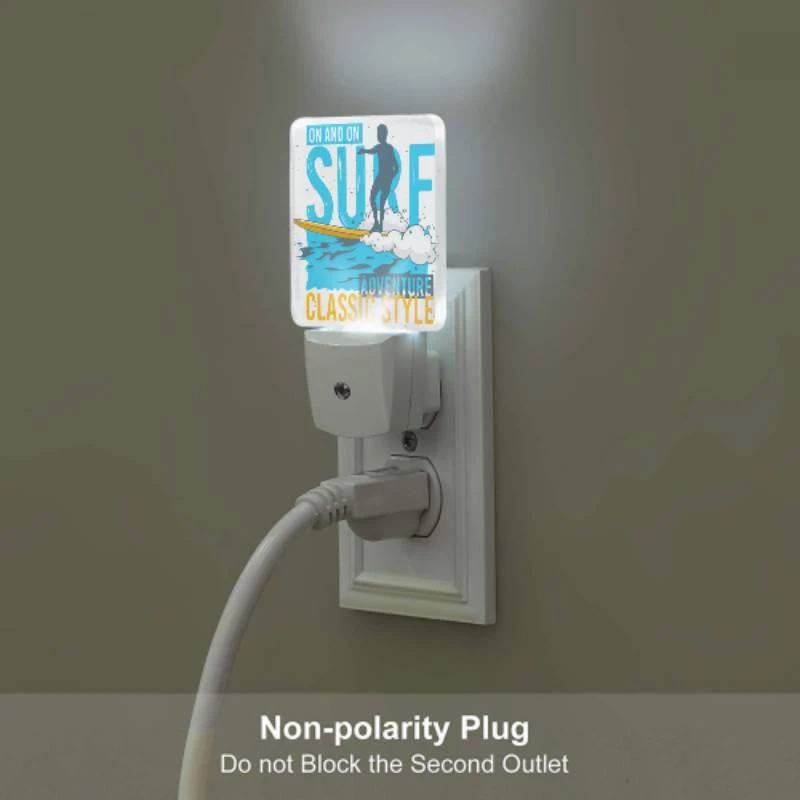 Night Light Set of 2, A man is surfing on a surfboard in the ocean. Night Light Set Of 2, A Man Is Surfing On A Surfboard In The Ocean. -Pattern Night Light 41a051f29da8098bb335dac193928c13a804819b