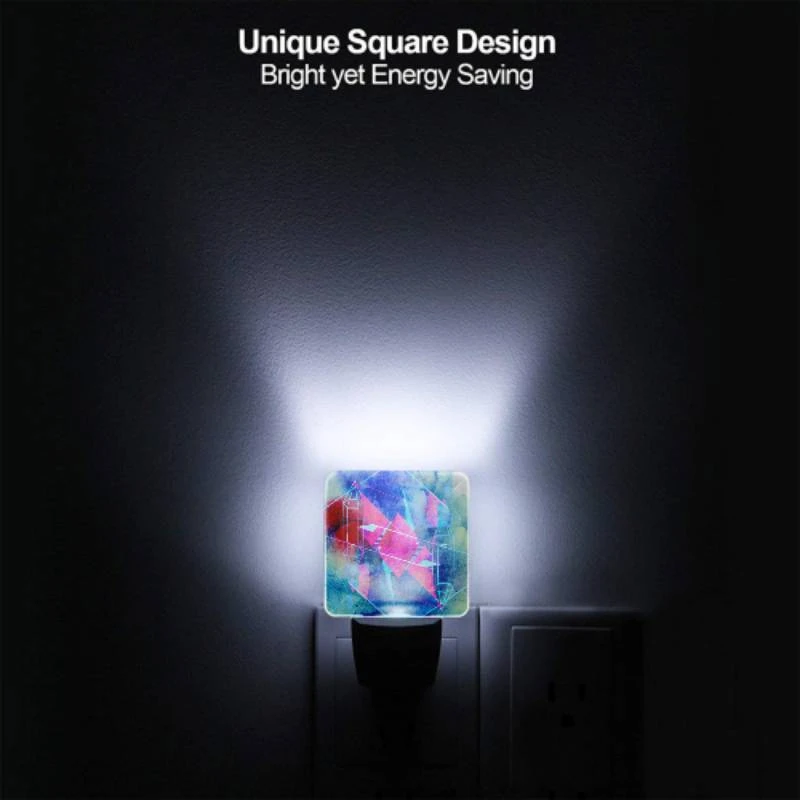 Night Light Set of 2, A blue and pink geometric design. Night Light Set Of 2, A Blue And Pink Geometric Design. -Pattern Night Light 421a69b6d7171c349ad2f1780bdec80047fbbce4