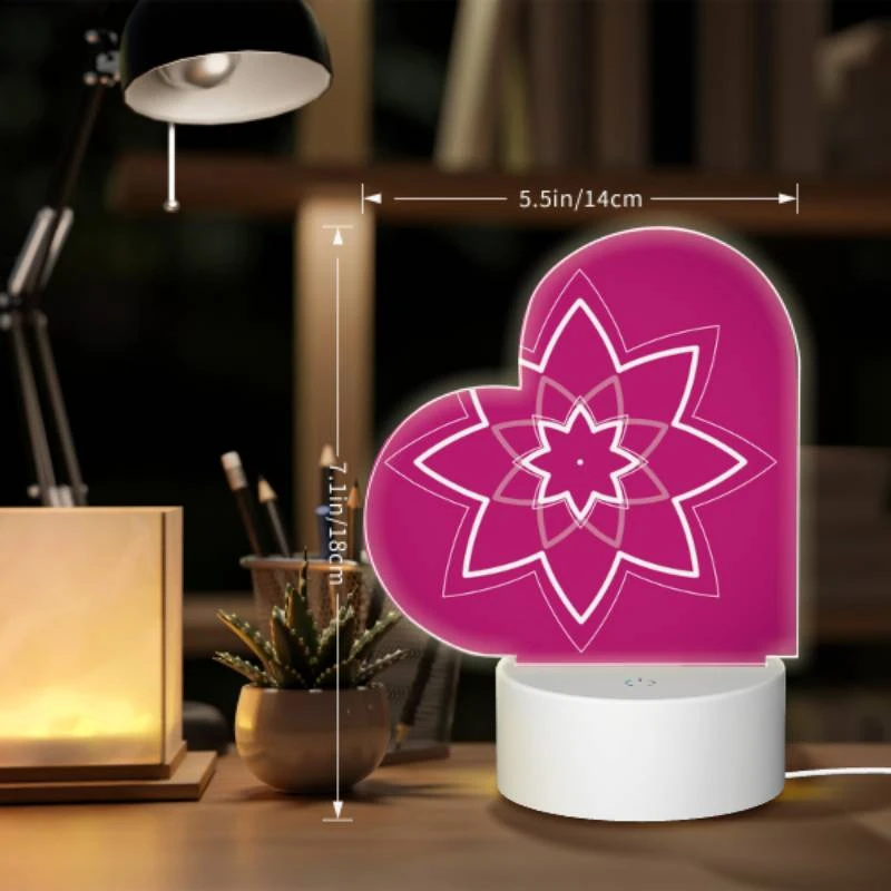 Love Acrylic Night Light, A pink flower with a yellow center. Love Acrylic Night Light, A Pink Flower With A Yellow Center. -Pattern Night Light 42439e208ed2a68fe8c52feea655cb678573243b