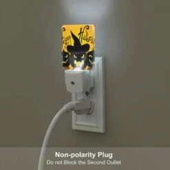 Night Light Set Of 2, Three Black And Yellow Pumpkins Are Shown With A Witch's Hat On Top Of Each One. 6 Night Light Set Of 2, Three Black And Yellow Pumpkins Are Shown With A Witch's Hat On Top Of Each One. -Pattern Night Light 4285cfe9e18988e017a252b7be8e5b66b1f48f8a